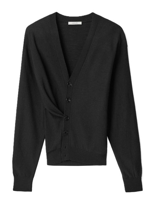 relaxed twistedcardigan nero Lemaire | PO0052 LK1063BK999 BLACK